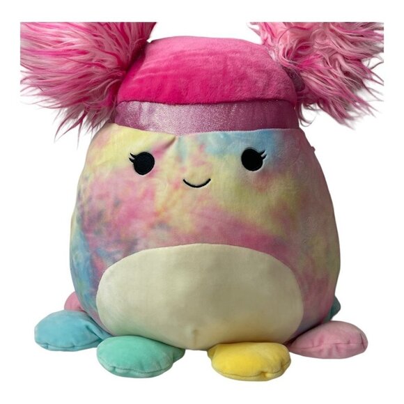 Squishmallows Pink Blue Yellow‎ Tie Dye Opal The Octopus Plush Stuffed Animal - Picture 3 of 10